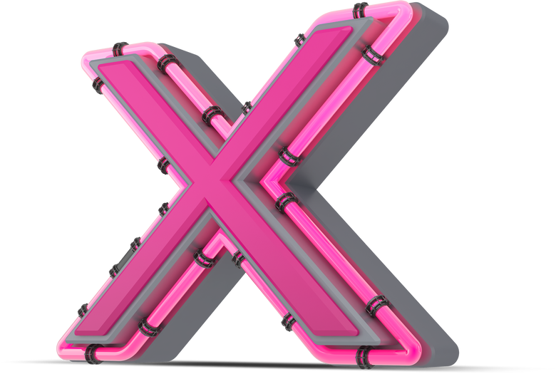 Pink Neon Letter X